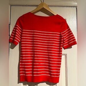 Banana Republic Women’s Short Sleeve Boatneck Top in XS, Red/White Stripe.  NWOT